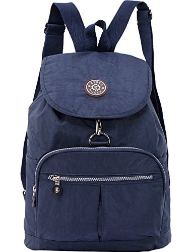 Yezijin Fashion Womens Outdoor Simple Nylon Zipper Contrast Color Backpack Travel Bag Large Capacity Backpack
