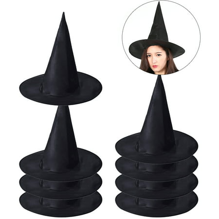 8PCS Witch Hat Solid Color Costume Accessory Halloween Sorcerer Hat Children's Day Dance Party for