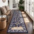 thumbnail image 2 of (2 pack) MJIAexp 2'x8' Boho Floral Runner Rug,Non Slip Washable Floral Hallway Runner Rug with Rubber Backing, Low Pile Faux Wool Carpet for Kitchen, Laundry, Bedroom, Entrance, 2 of 8