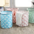 thumbnail image 4 of Clothes Hamper Bucket Laundry Storage Basket Washing Waterproof Cotton Linen 1PC, 4 of 6