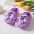 thumbnail image 2 of Gyratedream Infant Baby Girls Sweet Embroidery Soft Soled Princess Shoes with Big Lace Bowknot for 0-18M, 2 of 7