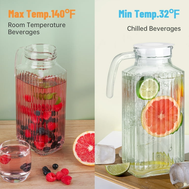 NiHome 57oz Glass Pitcher Set with Lids (2-Pack) photo 3