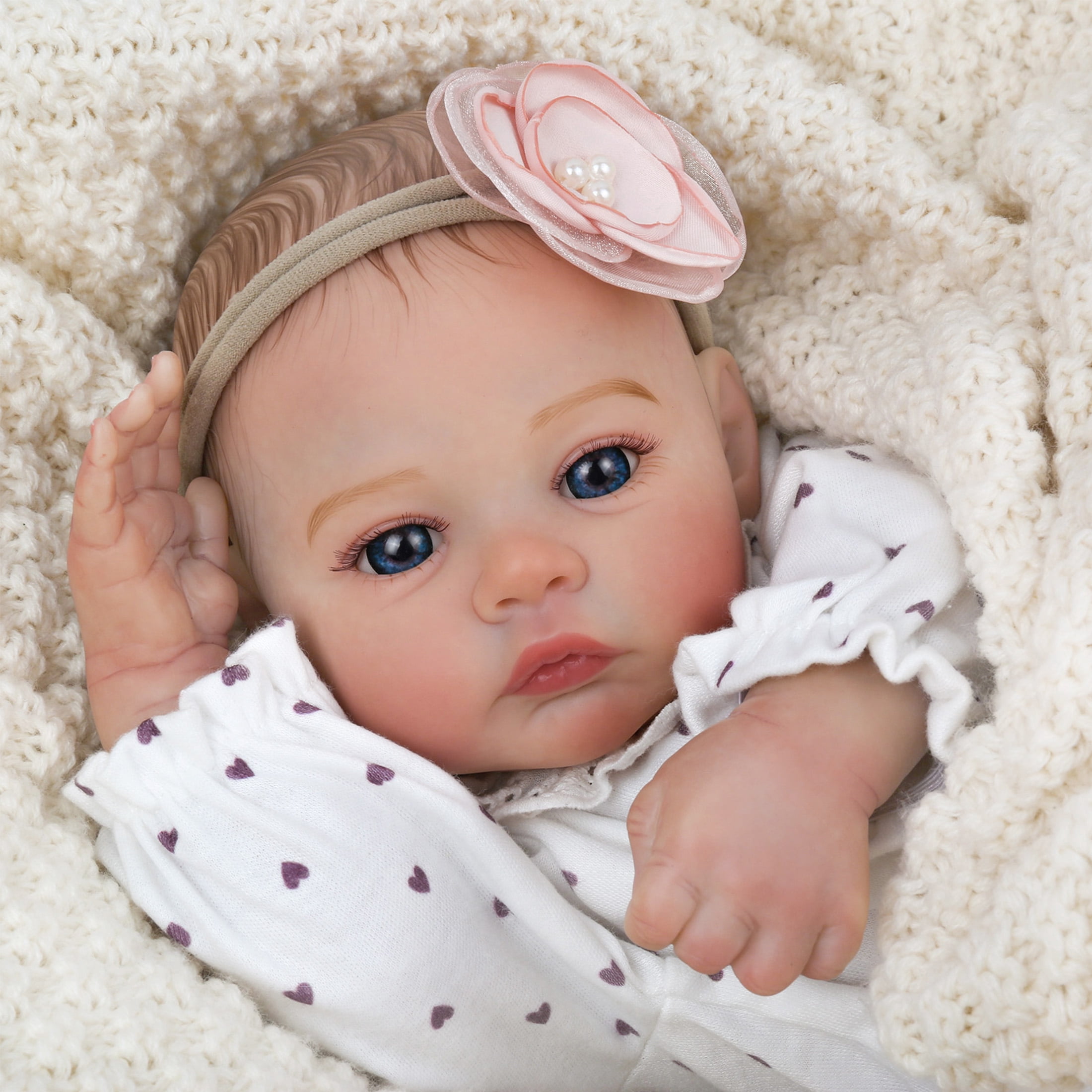 Lifelike Reborn Baby Dolls - 18 Inch Realistic Newborn Baby Dolls Girl, Real Life Baby Dolls with Soft Weighted Body, Real Baby Reborn Gift with Accessories for 3+ Years Old Kids