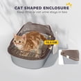 thumbnail image 4 of PawHut Stainless Steel Cat Litter Box, Litter Pan Tray with Lid Steps Scoop, 4 of 10