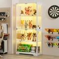 thumbnail image 5 of MIIFUNY Display Cabinet with Glass Doors 4 Tier Curio Cabinet & Bookshelf with LED, White, 5 of 11