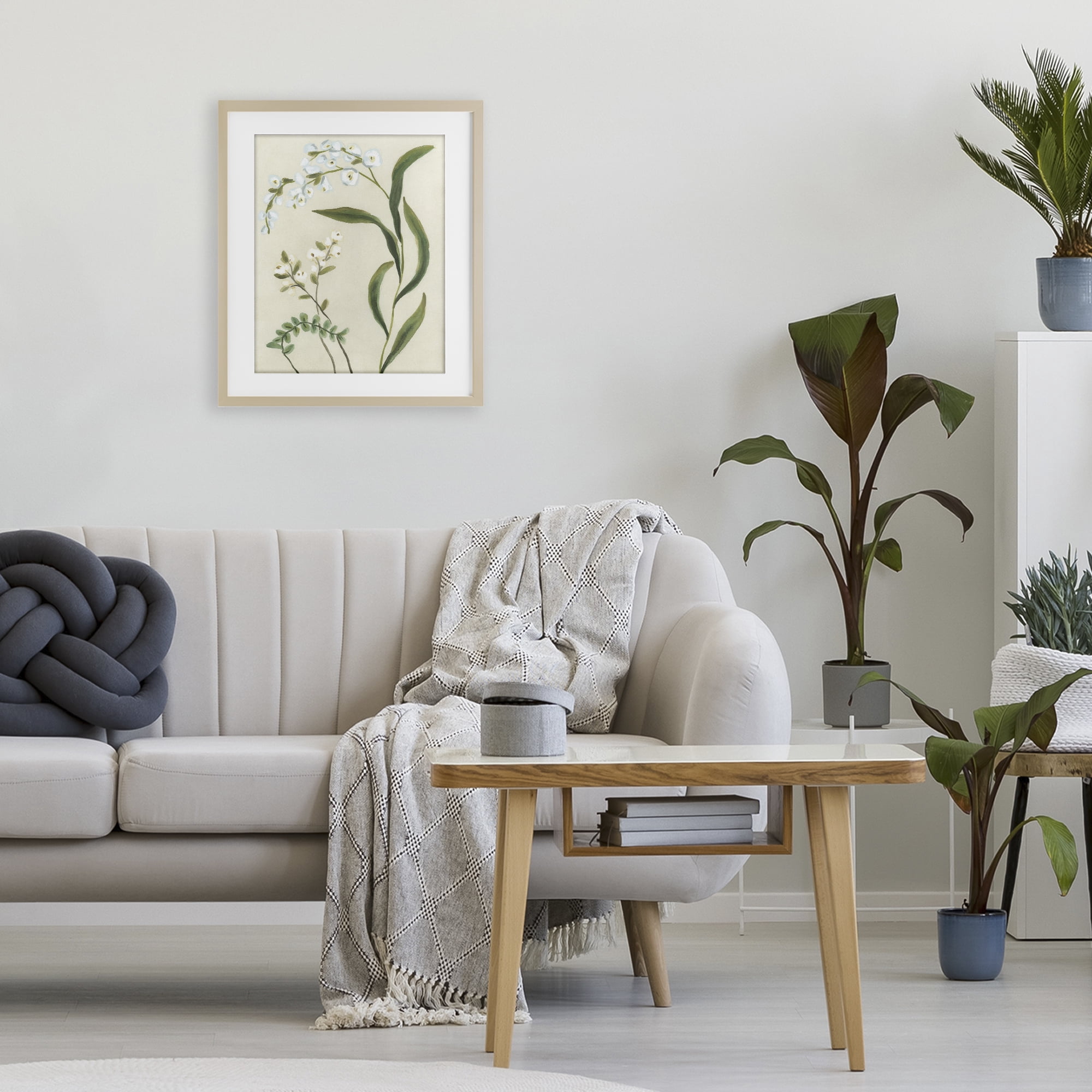 Stupell Industries Neutral Snowdrop Stems Birch Framed Print Under Glass, design by June Erica Vess