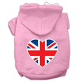 thumbnail image 1 of British Flag Heart Screen Print Pet Hoodies Light Pink Size Xxl (18), 1 of 1