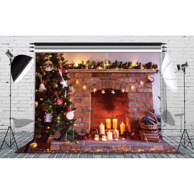 ABPHQTO 150x220cm telón de fondo de Navidad tema árbol de Navidad chimenea fotografía telones de fondo estudio accesorios de estudio