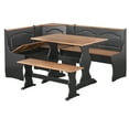 thumbnail image 6 of TMS Knox 3-Piece Corner Reversible Indoor Dining Breakfast Nook with Storage, Includes Nook, Table and Bench, Black/Walnut, 6 of 9