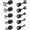 Black, variant on Screw Back Stud Earrings, Titanium Cartilage Earrings with Round Cubic Zirconia, 5 Pairs