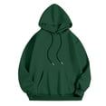 thumbnail image 7 of NinXxx Women's Letter Print Hoodie Drawstring Pocket Pullover Everyday Dark Green M, 7 of 7