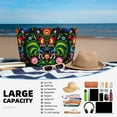 thumbnail image 5 of Pofeuu Roosters and Flowers Print Beach Bag,Waterproof Sandproof Beach Tote Bag, Large Capacity Foldable Beach Bags for Women, 5 of 7