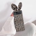thumbnail image 1 of Lindo Estuche Rígido de Pu con Orejas de Conejo de Leopardo Compatible con Samsung Galaxy Z Flip 3 kaili Sencillez, 1 of 5