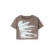 thumbnail image 2 of VISgogo Blusas de Manga Corta para Mujer, Cuello Redondo Tie Dye Estampado Abstracto Show Navel Camisetas para Primavera Verano VISgogo  moda, 2 of 9