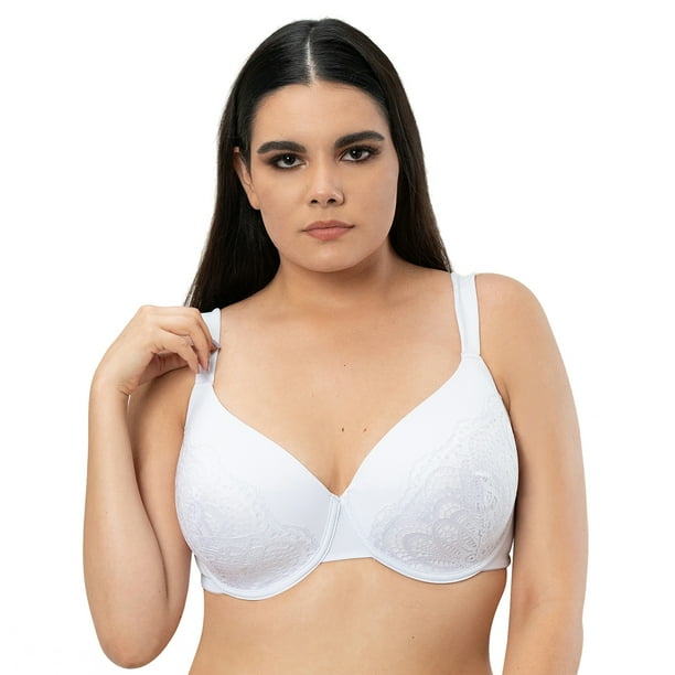Dúo de Brasier Adda Lingerie Modelo Azalea, Ideal para busto pesado copa D, Color blanco y negro