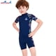 thumbnail image 5 of Buceo vela chico traje de neopreno corto niños traje de baño manga corta pantalones de una sola piezas redondo cuello snorkel traje de baño para surfear natación buceo azul marino s Methold OD003669-05, 5 of 7