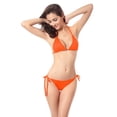 thumbnail image 2 of Womens Bikinis Summer Solid Color Halter Sexy Bra With Briefs Two Piece Swimsuits Sets, 2 of 8
