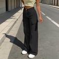 thumbnail image 2 of RUTAYY Women's Cargo Pants High Waist Casual Loose Fit with Pocket Comfortable Daily Wear Long Streetwear Versatile Travel Trousers, 2 of 4