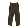 thumbnail image 6 of Uemuo Brown Moroccan Trellis Pattern Men's Wide Leg Palazzo Lounge Pants with Pockets Light Weight Loose Comfy Casual Pajama Pants-Medium, 6 of 9