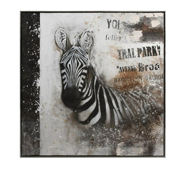 IMAX Corporation Framed Safari Zebra Oil on Canvas in Black