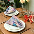 thumbnail image 3 of Satin Native Fab Cotton Dinner Napkin Cute Birds and Flowers Artwork Reusable, 3 of 8