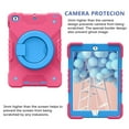 thumbnail image 3 of Dteck Case for iPad 9.7" 2018/2017, Heavy Hybrid Rugged Shockproof Case with Handle Kickstand/Adjustable Shoulder Strap for iPad 6th Gen/iPad 5th Gen 9.7",Rose+Blue, 3 of 7