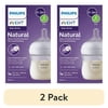 (2 pack) Philips Avent Natural Baby Bottle with Natural Response Nipple (Slow Flow, Flow 2), SCY900/91