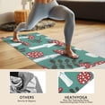 thumbnail image 4 of Red Mushroom Leaf Green Pattern Hot Yoga Mat Towel Non Slip for Hot Yoga - Quick-Drying Yoga Mat Cover with 4 Corner Pockets with Travel Bag - Hot Yoga Towel Non Slip 70"x26", 4 of 6