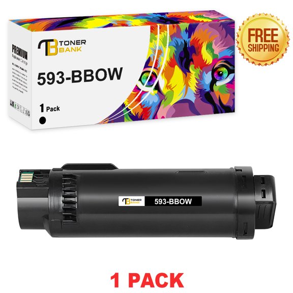 Toner Bank 1-Pack Compatible Toner Cartridge Replacement for Dell 593-BBOW H625cdw H825cdw S2825cdn Printer Ink High Yield Black