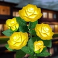 thumbnail image 4 of Outdoor Solar Powered Garden Lights, LED Solar Waterproof Lights with 5 Roses, Solar Decorative Stake Lights, 4 of 9