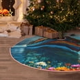 thumbnail image 5 of Xecao Floral Ship On Ocean Pattern Christmas Tree Skirt Round Xmas Tree Mat Base Cover for Holiday Home Decorations-30", 5 of 6