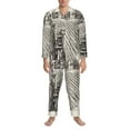 thumbnail image 3 of Picia retro tractor Pattern Men’s Long-Sleeve Sleepwear Set - Soft 2-Piece Loungewear with Pockets, Comfy PJs for Relaxing Nights-XX-Large, 3 of 7