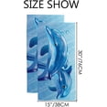 thumbnail image 3 of Coolnut Fingertip Hand Towels, Set of 2 Pcs Dolphins in The Water Absorbent Face Bath Towels for Bathroom Kitchen, 30"x15", 3 of 6