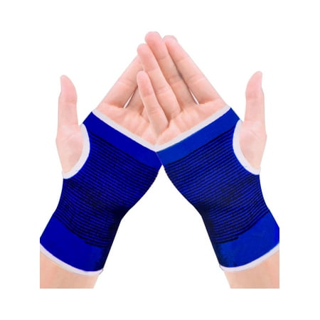 Striped Wrist Warmers - Unique Bargains Lady Blue Black Striped Stretchy Knitting Thumbhole Wrist Warmer Gloves