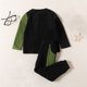 thumbnail image 2 of Gibobby Conjunto de ropa para bebé y Niños pequeños Niñas Manga larga Patchwork Color Polar Camiseta Tops Pantalones Trajes para niños(Negro, 3-4 Años), 2 of 5