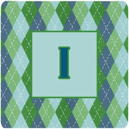 

Monogram - Blue Argoyle Foam Coasters Initial Letter I Set - 4