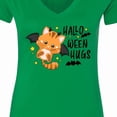 thumbnail image 4 of Inktastic Halloween Hugs with Cute Vampire Cat Bat Women's V-Neck T-Shirt, 4 of 5
