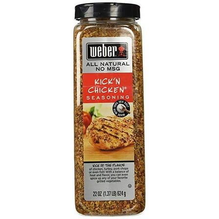 Weber Kick'n Chicken Seasoning 22 Oz. Made with Sea Salt - No MSG - Gluten Free - Perfect for Grilling