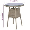 thumbnail image 4 of vidaXL 3 Piece Bistro Set with Cushions Poly Rattan Brown, 4 of 5