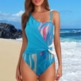 thumbnail image 4 of HXWCHs Women's Plus Size High Waisted Monokini Swimsuit Adjustable Straps Ruched Bathing Suit for Summer Beach XXL Light Green, 4 of 7