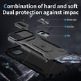 thumbnail image 3 of Allytech Shockproof Back Case for Apple iPhone 12/ iPhone 12 Pro, Military Grade Protective Stand Compatible with Car Mount Anti-slip Hybrid Rugged Bumper Phone Cover for Men Boys -Black, 3 of 8
