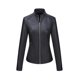 thumbnail image 1 of Chaqueta de cuero Giolshon Faux Short para mujer, color negro, talla L, 1 of 9