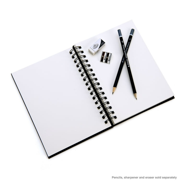 Sketchbook, Spiral-Bound Hardcover, Black, 5.5 x 8.5” - Pack of 3