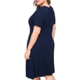 thumbnail image 3 of Women Plus Size Dresses Short Sleeve with Pockets Female Knee Length l-4xl, 3 of 7