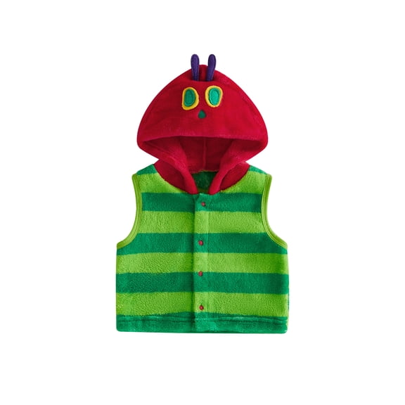RUINIXCW Toddler Baby Boy Girl Caterpillar Costume Warm Fleece Vest Jacket Fall Winter Clothes Striped Sleeveless Fuzzy Hooded Vest Jacket Coat Top