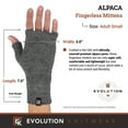 thumbnail image 3 of Alpaca Knit Fingerless Mittens - Super Soft Baby Alpaca - Made in the USA - Small - Grey, 3 of 7