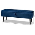 thumbnail image 4 of Baxton Studio Banc de Rangement en Bois Fini Bleu Marine et Brun Foncé, 4 of 12