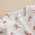 thumbnail image 4 of Baby Girl Christmas First Outfit Xmas Romper Ruffle Long Sleeve Zipper Jumpsuit Newborn Fall Winter Holiday One Piece Clothes Set, 4 of 8