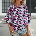 thumbnail image 3 of Abbey Bominable Women's V-Neck Blouse With 3/4 Ruffled Bell Sleeves Casual Top Ladies Blouses, 3 of 7