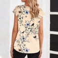 thumbnail image 4 of Odbmxy Women T Shirt Short Sleeve Summer V-Neck Plus Size Tops Women Leisure Regular Holiday Fancy Yellow Floral Tops, 4 of 6
